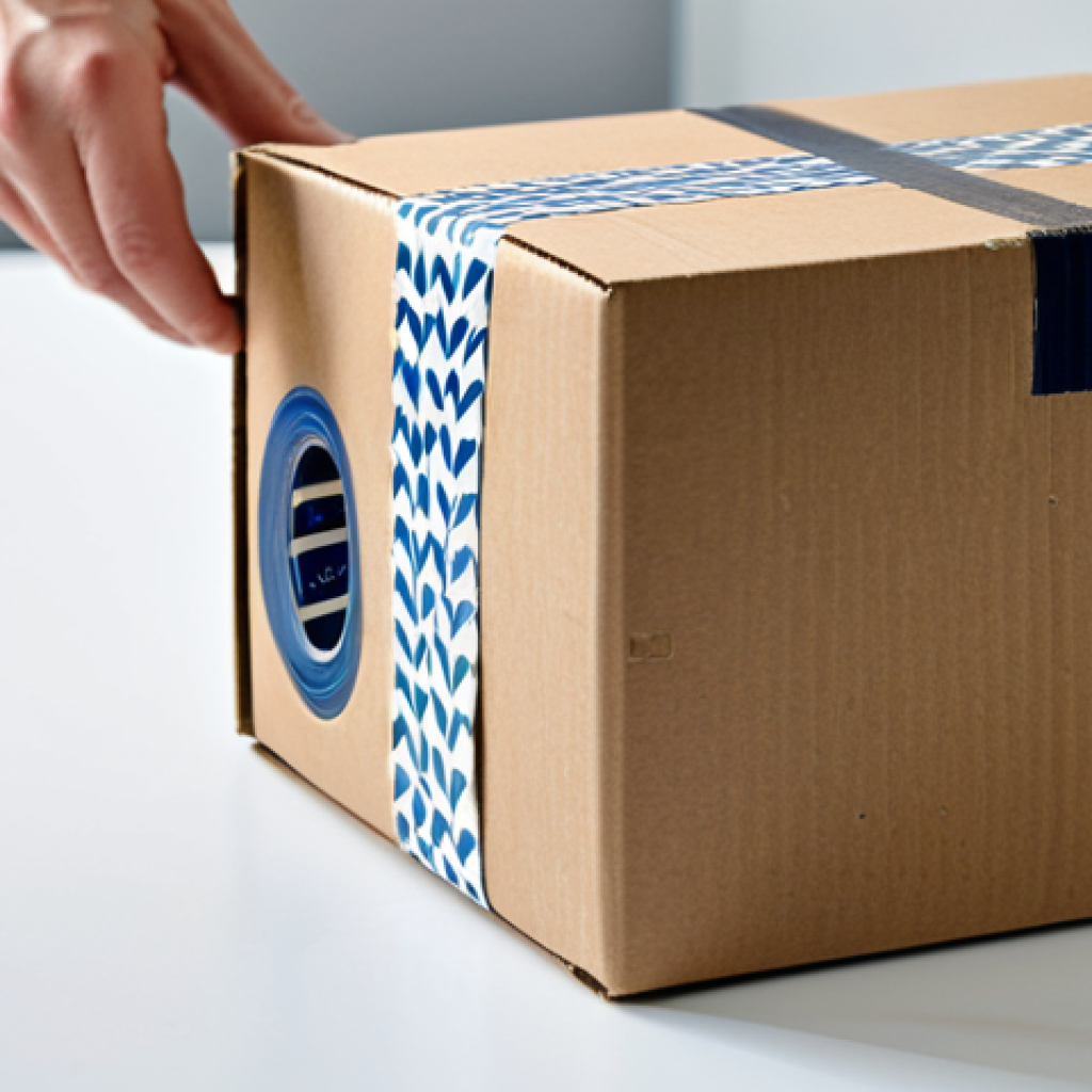 Sustainable Packaging**

"Close-up of a cardboard box sealed with paper-based tape, showcasing the texture and eco-friendly appearance. A hand is gently opening the box. Background includes other similarly packaged items, suggesting online shopping or delivery. safe for work, appropriate content, fully clothed, professional photography, natural light, high resolution, perfect anatomy, correct proportions, modest presentation."

**