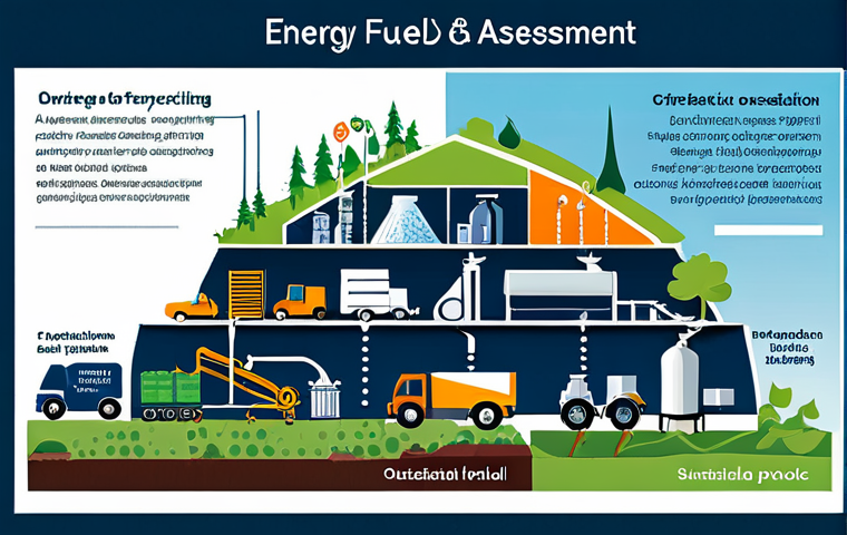 Life Cycle Assessment Visualization**
"A diagram illustrating the stages of Life Cycle Assessment for a bio-based product (e.g., bioplastic packaging). Stages include: Raw Material Extraction (farming scene with sustainable practices), Manufacturing (modern factory with eco-friendly processes), Transportation (truck with efficient fuel consumption), Use (product in a home setting), and End-of-Life (recycling facility). The diagram highlights inputs and outputs at each stage (energy, water, emissions). Informative, clean design, educational, safe for work, appropriate content, fully clothed, professional illustration, perfect anatomy, correct proportions, natural representation, high quality."
**